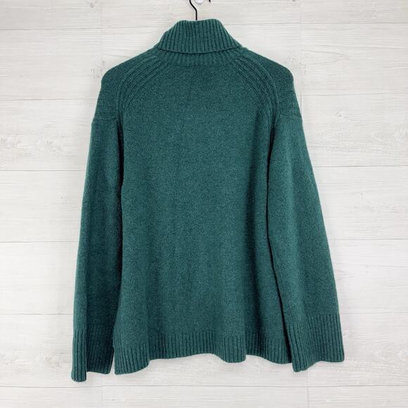 J.Crew Supersoft Yarn Turtleneck Sweater Women S Green Wool Alpaca Blend Cozy - Picture 6 of 15
